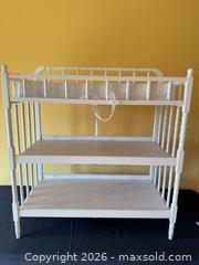 MaxSold Auction: White Wooden Spindle Changing Table with 3 Shelves - Delaware City Township (Ohio, USA) PARTNER MANAGED Downsizing Online Auction - Hillside Drive