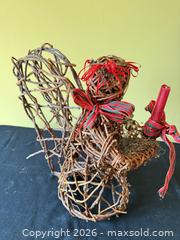 MaxSold Auction: Wicker Angel Table Centerpiece with Candle & Ribbon Accents - Delaware City Township (Ohio, USA) PARTNER MANAGED Downsizing Online Auction - Hillside Drive