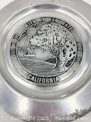 MaxSold Auction: Vintage pewter collector's plate featuring the Official Seal of the City of San Mateo  - Esquimalt (British Columbia, Canada) PARTNER MANAGED Reseller Online Auction -  Lampson Street