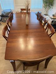 MaxSold Auction: Cherry Traditional 8-Seat Dining Table with Chairs - Mattapoisett (Massachusetts, USA) SELLER MANAGED Moving Online Auction - Crystal Spring Road