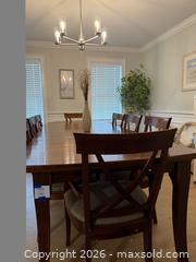 MaxSold Auction: Cherry Traditional 8-Seat Dining Table with Chairs - Mattapoisett (Massachusetts, USA) SELLER MANAGED Moving Online Auction - Crystal Spring Road