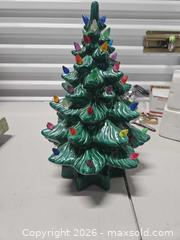 MaxSold Auction: Ceramic Plug-In Christmas Tree with Multi-Color Bulbs, 8–12 in - Henrietta (New York, USA) SELLER MANAGED Reseller Online Auction - Brighton Henrietta Town Line Road (STORAGE)