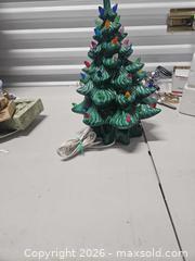 MaxSold Auction: Ceramic Plug-In Christmas Tree with Multi-Color Bulbs, 8–12 in - Henrietta (New York, USA) SELLER MANAGED Reseller Online Auction - Brighton Henrietta Town Line Road (STORAGE)
