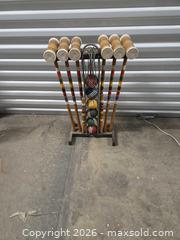 MaxSold Auction: Forster Vintage Croquet Set with 6 Mallets, 6 Balls & Stand - Henrietta (New York, USA) SELLER MANAGED Reseller Online Auction - Brighton Henrietta Town Line Road (STORAGE)