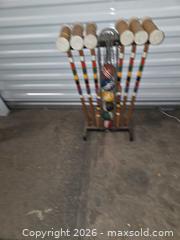 MaxSold Auction: Forster Vintage Croquet Set with 6 Mallets, 6 Balls & Stand - Henrietta (New York, USA) SELLER MANAGED Reseller Online Auction - Brighton Henrietta Town Line Road (STORAGE)