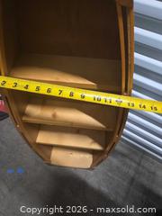 MaxSold Auction: Wood Wall-Mounted Decorative Boat-Style Shelf, 46in H - Henrietta (New York, USA) SELLER MANAGED Reseller Online Auction - Brighton Henrietta Town Line Road (STORAGE)