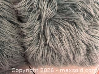 MaxSold Auction: Pair of Shaggy Faux Fur Decorative Throw Pillows - Dusty Blue - Toronto (Ontario, Canada) SELLER MANAGED Downsizing Online Auction - Dovercourt Road