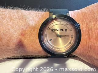 MaxSold Auction: Minus-8 Wrist Watch, Rose Gold Case, Black Silicone Band - Morgan Hill (California, USA) SELLER MANAGED Estate Sale Online Auction - Oak Glen Avenue