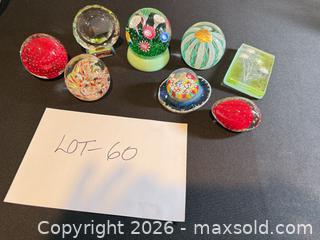 MaxSold Auction: Set of 9 Murano Glass Paperweights, Alfredo Barbini label - Morgan Hill (California, USA) SELLER MANAGED Estate Sale Online Auction - Oak Glen Avenue