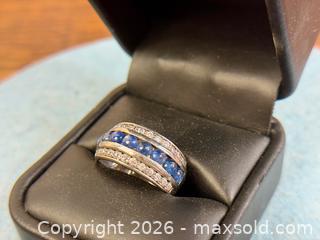 MaxSold Auction: Sterling Silver Blue Chalcedony & CZ Band Ring - Hamilton (Ontario, Canada) SELLER MANAGED Estate Sale Online Auction - Gertrude Street
