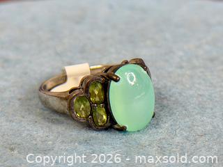 MaxSold Auction: Sterling Silver Chrysoprase & Peridot Ring - Hamilton (Ontario, Canada) SELLER MANAGED Estate Sale Online Auction - Gertrude Street