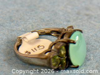 MaxSold Auction: Sterling Silver Chrysoprase & Peridot Ring - Hamilton (Ontario, Canada) SELLER MANAGED Estate Sale Online Auction - Gertrude Street
