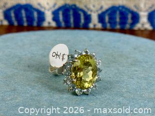 MaxSold Auction: Sterling Silver Citrine & Blue Topaz Halo Ring - Hamilton (Ontario, Canada) SELLER MANAGED Estate Sale Online Auction - Gertrude Street