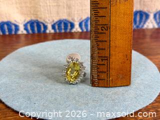 MaxSold Auction: Sterling Silver Citrine & Blue Topaz Halo Ring - Hamilton (Ontario, Canada) SELLER MANAGED Estate Sale Online Auction - Gertrude Street