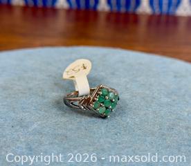 MaxSold Auction: Sterling Silver Green Chalcedony Cluster Ring - Hamilton (Ontario, Canada) SELLER MANAGED Estate Sale Online Auction - Gertrude Street