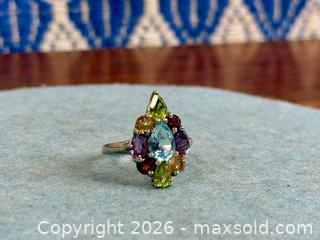 MaxSold Auction: Sterling Silver Multi Gemstone Ring – Peridot, Amethyst, Citrine, Garnet, Blue Topaz - Hamilton (Ontario, Canada) SELLER MANAGED Estate Sale Online Auction - Gertrude Street