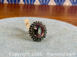 MaxSold Auction: Sterling Silver Mystic Topaz Halo Ring with Blue & Clear Accents - Hamilton (Ontario, Canada) SELLER MANAGED Estate Sale Online Auction - Gertrude Street