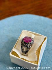 MaxSold Auction: Sterling Silver Pink Sapphire Ring w/ Blue Sapphire Accent Stones - Hamilton (Ontario, Canada) SELLER MANAGED Estate Sale Online Auction - Gertrude Street