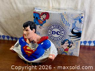 MaxSold Auction: Superman Clark Kent Ceramic Cookie Jar Westland Giftware - New w/Box - Hamilton (Ontario, Canada) SELLER MANAGED Estate Sale Online Auction - Gertrude Street
