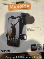 MaxSold Auction: 10x42mm Monocular with Smartphone Adapter by MonoPix - New in Box - Mountain View (California, USA) SELLER MANAGED Downsizing Online Auction - Awalt Drive