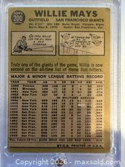 MaxSold Auction: Willie Mays Baseball Trading Card (in case) - Mountain View (California, USA) SELLER MANAGED Downsizing Online Auction - Awalt Drive