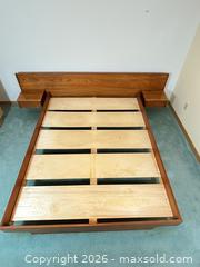 MaxSold Auction: MCM Teak - Queen Platform Bed with Attached Floating Nightstands - Ottawa (Ontario, Canada) PARTNER MANAGED Downsizing Online Auction - Closse Way