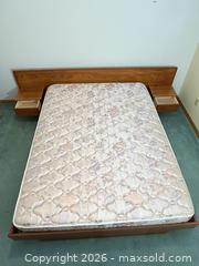 MaxSold Auction: MCM Teak - Queen Platform Bed with Attached Floating Nightstands - Ottawa (Ontario, Canada) PARTNER MANAGED Downsizing Online Auction - Closse Way