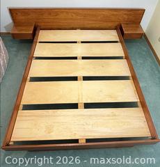 MaxSold Auction: MCM Teak - Queen Platform Bed with Attached Floating Nightstands - Ottawa (Ontario, Canada) PARTNER MANAGED Downsizing Online Auction - Closse Way