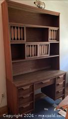 MaxSold Auction: MCM desk with hutch top and chair  - Medfield (Massachusetts, USA) SELLER MANAGED Downsizing Online Auction - Hearthstone Drive