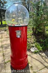 MaxSold Auction: Vintage Beaver Gumball Machine – Full Size Huge Floor Model – Retro Red  - Hamilton (Ontario, Canada) SELLER MANAGED Reseller Online Auction - Concession 5 Road. East.