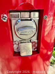 MaxSold Auction: Vintage Beaver Gumball Machine – Full Size Huge Floor Model – Retro Red  - Hamilton (Ontario, Canada) SELLER MANAGED Reseller Online Auction - Concession 5 Road. East.