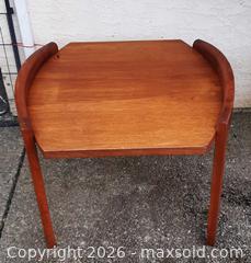 MaxSold Auction: MCM Vintage barrel side table - View Royal (British Columbia, Canada) SELLER MANAGED Downsizing Online Auction - Pheasant Lane