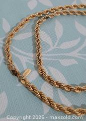 MaxSold Auction: Vintage Monet gold tone rope necklace - View Royal (British Columbia, Canada) SELLER MANAGED Downsizing Online Auction - Pheasant Lane