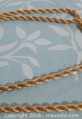 MaxSold Auction: Vintage Monet gold tone rope necklace - View Royal (British Columbia, Canada) SELLER MANAGED Downsizing Online Auction - Pheasant Lane