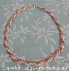 MaxSold Auction: Vintage Pearl and angelskin coral necklace - View Royal (British Columbia, Canada) SELLER MANAGED Downsizing Online Auction - Pheasant Lane