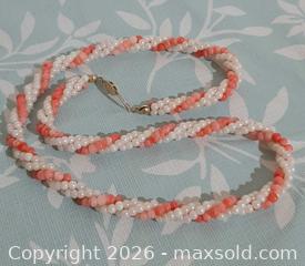 MaxSold Auction: Vintage Pearl and angelskin coral necklace - View Royal (British Columbia, Canada) SELLER MANAGED Downsizing Online Auction - Pheasant Lane