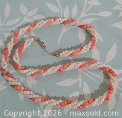 MaxSold Auction: Vintage Pearl and angelskin coral necklace - View Royal (British Columbia, Canada) SELLER MANAGED Downsizing Online Auction - Pheasant Lane