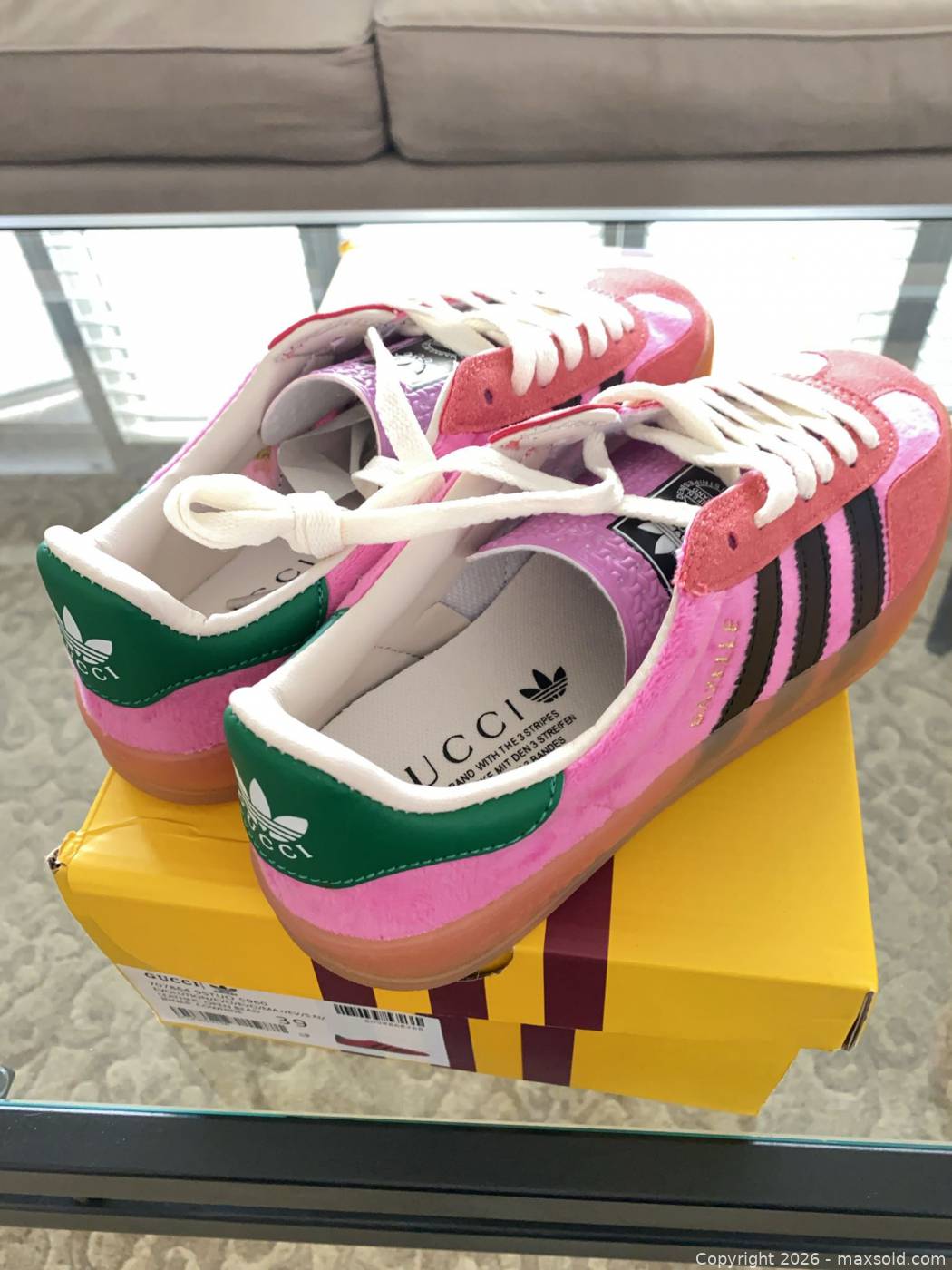 adidas gazelle silver green womens Adidas x Gucci Gazelle Sneaker main image 0