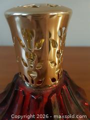 MaxSold Auction: Eden Catalytic Fragrance Lamp – Pleated Red Glass with Gold Crown - Milton (Ontario, Canada) SELLER MANAGED Downsizing Online Auction - Asleton Boulevard