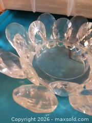 MaxSold Auction: Faceted Crystal Candle Holder – Floral Form - Milton (Ontario, Canada) SELLER MANAGED Downsizing Online Auction - Asleton Boulevard