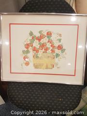 MaxSold Auction: Framed Floral Gift?Box Illustration Signed “Nancy” - Milton (Ontario, Canada) SELLER MANAGED Downsizing Online Auction - Asleton Boulevard