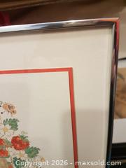MaxSold Auction: Framed Floral Gift?Box Illustration Signed “Nancy” - Milton (Ontario, Canada) SELLER MANAGED Downsizing Online Auction - Asleton Boulevard