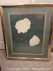 MaxSold Auction: Framed White Floral Artwork - Milton (Ontario, Canada) SELLER MANAGED Downsizing Online Auction - Asleton Boulevard
