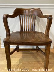 MaxSold Auction: Antique "A.A. Langford Co. Limited" Oak Banker Chair # 3. - Mississauga (Ontario, Canada) SELLER MANAGED Estate Sale Online Auction - Greenbower Court