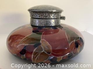 MaxSold Auction: Antique William Moorcroft Pomegranate Ink Well c.1914 - 1916. VERY RARE, COLLECTIBLE. - Mississauga (Ontario, Canada) SELLER MANAGED Estate Sale Online Auction - Greenbower Court