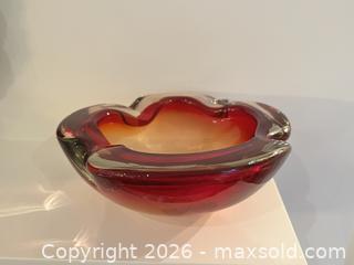 MaxSold Auction: MCM 80s Red Murano Glass "Flower" Ashtray/Vase. - Mississauga (Ontario, Canada) SELLER MANAGED Estate Sale Online Auction - Greenbower Court