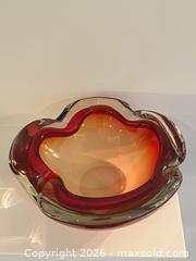 MaxSold Auction: MCM 80s Red Murano Glass "Flower" Ashtray/Vase. - Mississauga (Ontario, Canada) SELLER MANAGED Estate Sale Online Auction - Greenbower Court