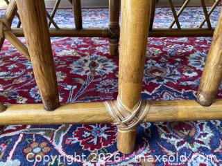 MaxSold Auction: Set of Vintage MCM Franco Albini Style Rattan Bamboo Bench and Two Side Tables with Glass Tops. - Mississauga (Ontario, Canada) SELLER MANAGED Estate Sale Online Auction - Greenbower Court