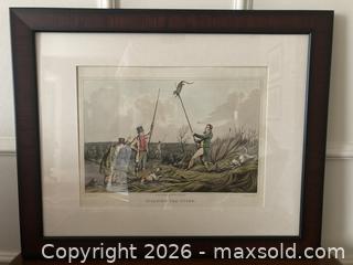 MaxSold Auction: Two Big Antique Aquatints "Spearing the Otter" and "Earth Stopper" by J. Clark, 1820. - Mississauga (Ontario, Canada) SELLER MANAGED Estate Sale Online Auction - Greenbower Court