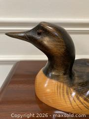 MaxSold Auction: Vintage 1980s Hand Carved Wood Common Loon Duck by Liza Chin. - Mississauga (Ontario, Canada) SELLER MANAGED Estate Sale Online Auction - Greenbower Court